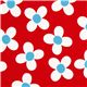 roter Blumen Bio-Stoff wei�e G�nsebl�mchen Robert Kaufman 1