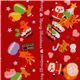 red kawaii Christmas fabric Santa Claus macaroons 1