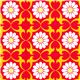 red organic fabric flower daisy by Robert Kaufman 1