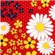red organic fabric flowers & dots Realizzato da Robert Kaufman 1