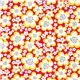 red organic fabric white flowers blossom Robert Kaufman 2