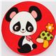 red panda button mushroom Japanese fabric button 1