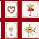 red patchwork pixies fairies Christmas fabric Michael Miller 1