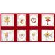 red patchwork pixies fairies Christmas fabric Michael Miller 3