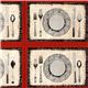 red retro place setting fabric plate cutlery Michael Miller 1
