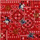 red skull fabric with pirate theme by Kokka Japan 1