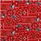 red skull fabric with pirate theme by Kokka Japan 2