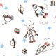 robot fabric for boys with rocket stars by Kokka 1