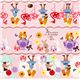 rose girl oxford fabric rabbit flamingo Kokka 1
