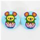 small matryoshka mouse button blue Kokka fabric button 1