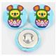 small matryoshka mouse button blue Kokka fabric button 2