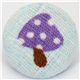 small purple fly agaric button light blue fabric button 1