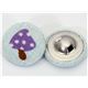 small purple fly agaric button light blue fabric button 2