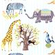 striped Michael Miller fabric Escapees with animals 1