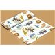 striped Michael Miller fabric Escapees with animals 3