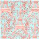 turquoise Michael Miller fabric Eiffel Tower flowers 3