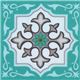 turquoise Michael Miller fabric gray tiles Temple Tiles 2