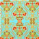 turquoise Michael Miller fabric with flowers and hearts 1