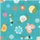 turquoise Riley Blake fabric colourful bugs insects 1