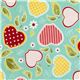 turquoise Riley Blake laminate fabric apple heart flower 1