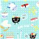 turquoise Sushi fabric Japanese food by Timeless Treasures 1