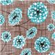 turquoise dandelion fabric USA designer Robert Kaufman 1