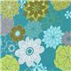 turquoise flower interlock fabric Michael Miller 1