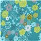 turquoise flower interlock fabric Michael Miller 2