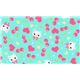 turquoise kitty cherry Japanese fabric Lecien 2