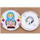 turquoise matryoshka fabric button white button Japan 2