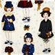 white Christmas fabric paper dolls Robert Kaufman 1