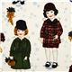 white Christmas fabric paper dolls Robert Kaufman 2
