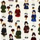 white Christmas fabric paper dolls Robert Kaufman 3
