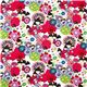 white Japanese Kokeshi doll fabric by Alexander Henry 2