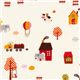 white Japanese animal fabric on the farm 1