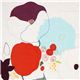 white nani IRO double gauze fabric with big flowers Japan 1