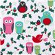 white Michael Miller Christmas fabric owls 1