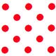 white Michael Miller fabric small red polka dots 1