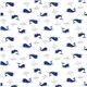 white Michael Miller fabric with blue whale from the US 2