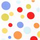 white Michael Miller fabric with colourful polka dots 1