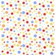 white Michael Miller fabric with colourful polka dots 2