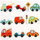 white Riley Blake fabric car traffic light fire engine 1