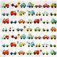white Riley Blake fabric car traffic light fire engine 2