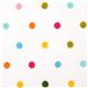 white Riley Blake flannel fabric with colourful dots 1