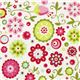 white Riley Blake laminate fabric with colourful flowers USA 1