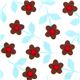 white Robert Kaufman fabric with brown and blue flowers 1