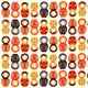 white Robert Kaufman fabric with matryoshkas orange yellow 2