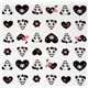 white big panda fabric with black hearts Japan 2