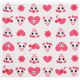 white big panda fabric with pink hearts Japan 2