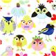 white bird and owl fabric by Timeless Treasures 2